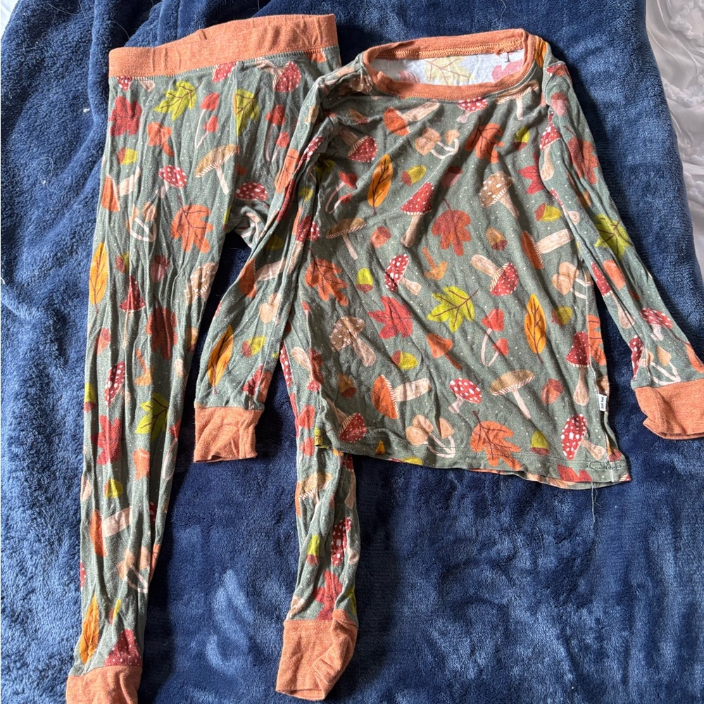 Little Sleepies Leafy Dreams Pajama Set - Green and Orange